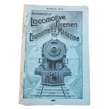 Antique 1916 Brotherhood of Locomotive Firemen & Enginemen's Magazine M13 