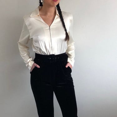 90s Black Velvet Jumpsuit (S)