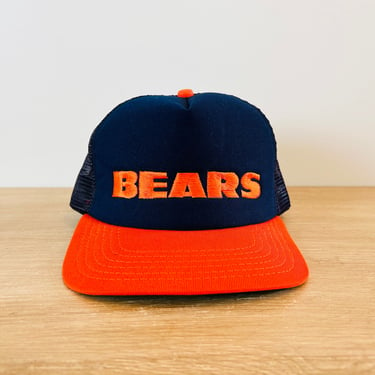 Vintage 1980s Chicago Bears NFL Football Snapback Hat Cap 