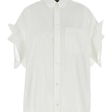 Balenciaga Women White Poplin Shirt