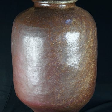 Antique Tokoname Sembetsubo Japan rustic vase 1890 Haeyaki craft 