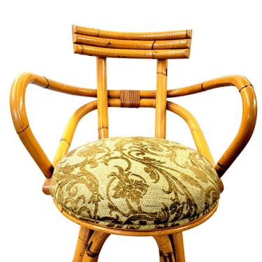 Vintage Bamboo Pretzel Barstool 