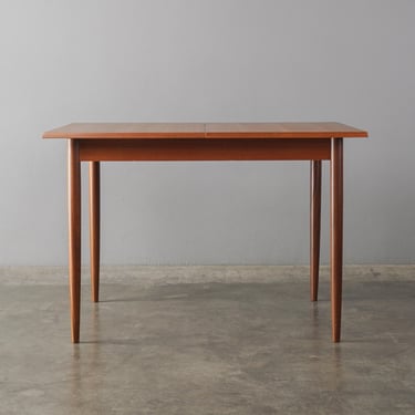 3.5ft Danish Modern Teak Dining Table w/ Extension Leaves - Restored 