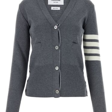 Thom Browne Woman Dark Grey Wool Cardigan