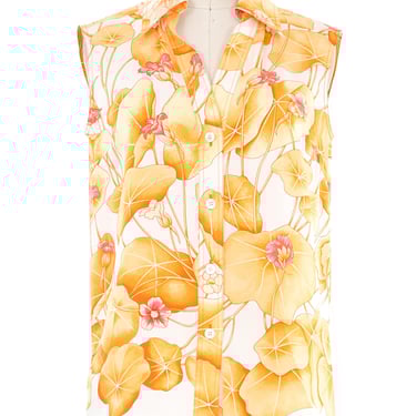 Hermes Les Capucines Sleeveless Silk Top