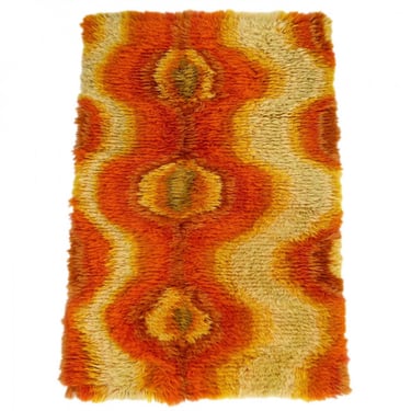 Abstract Wool Rya Rug From Denmark