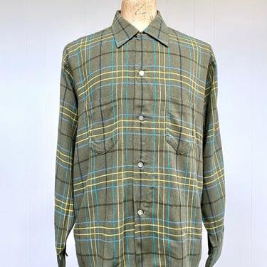 Vintage 1950s 1960s XL Extrra Large TOWNCRAFT Penneys Plaid Loop