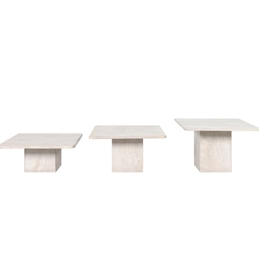 Italian Modernist Travertine Tables