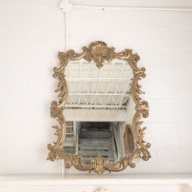 vintage french plaster rococo style mirror
