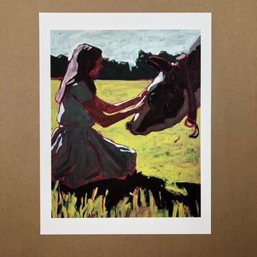 PRINT - Woman and Cow 