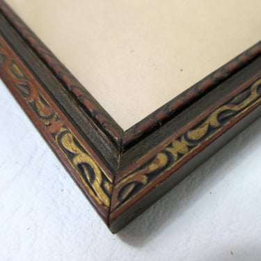 Antique Carved Wood Frame Art Deco Frame for 6 x 8 Image Vintage Gallery Wall Rectangle Horizontal Vertical Picture Photo Painting Drawing 