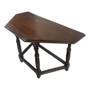19th Century Italian &quot;D&quot; Shaped Walnut Console Table