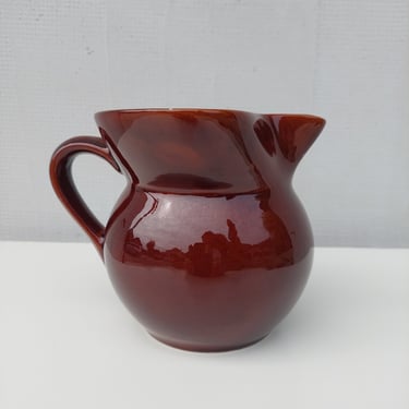 Vintage Brown Glazed Pitcher, Jug / Vintage Brown / Vintage Ceramic / Vintage Brown Vase / Vintage Pottery / Vintage Folk Ceramic /  1960s 