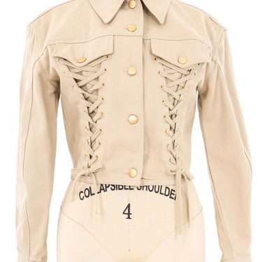 Jean Paul Gaultier Laced Detail Denim Jacket