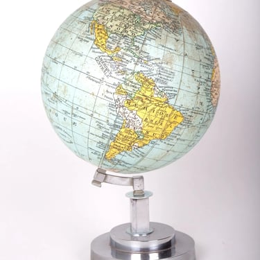 1930  G.Thomas  French antique terrestrial globe 9 inches