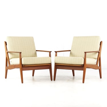 Arne Vodder for Glostrup Mid Century Danish Teak Lounge Chairs - Pair - mcm 