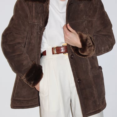 Rare Favorite Umber Suede & Faux Fur Jacket