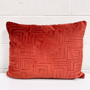 Rust Colored Maze Rectangular Pillow