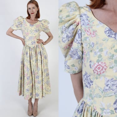 Laura Ashley Vintage Dress 80s Designer Summer Party Outfit Open Back Romantic Gown Size UK 12 US 10 