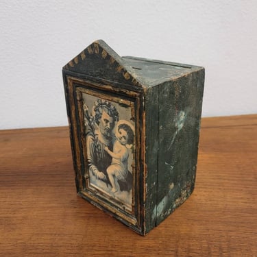 Antique Church Tithing / Offering Box, Carved Painted Gilt | Lynx ...