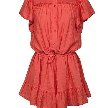 Sabina Musayev - Coral Pink Drawstring Waist Dress Sz XS