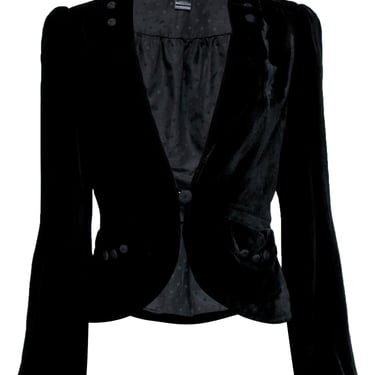 Marc Jacobs - Black Velvet Single Button Blazer Sz 2