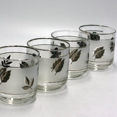 vintage Libbey Silver Leaf Cocktail Glasses 