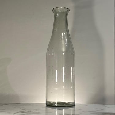 Large handblown floor vase in clear glass 