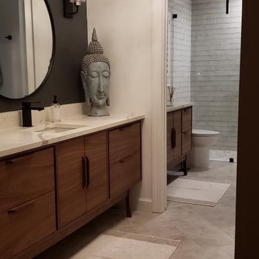 Bathroom Vanity Cabinet - NEW Hand Built Mid Century Style-  Walnut 72
