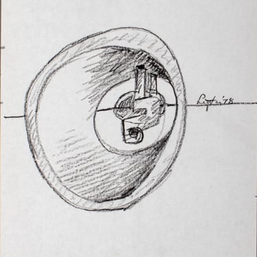Seymour Lipton Sculpture Study Sketch, 1978