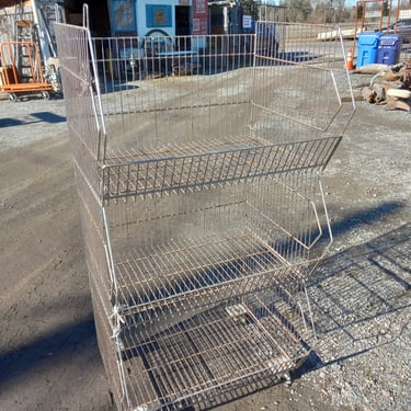 3 Wire Storage Bins, on wheels!!