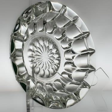 Mid Century Modern Glass Ashtray | Old Hollywood Decor | 8” Heavy Italian Glass 