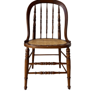 Wood and Cane Chair with Round Back