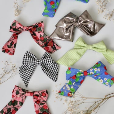 Large Fabric Bow Barrette Clip / Cute Hair Accessories / Gifts for Her / Cottage Core Hair Bow 