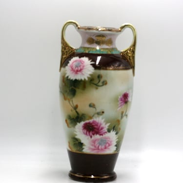 vintage Nippon Moriage hand painted vase 1898-1921 
