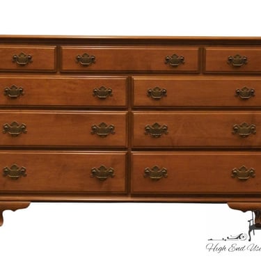 ETHAN ALLEN / BAUMRITTER Heirloom Nutmeg Maple Colonial / Early American 52" Double Dresser 