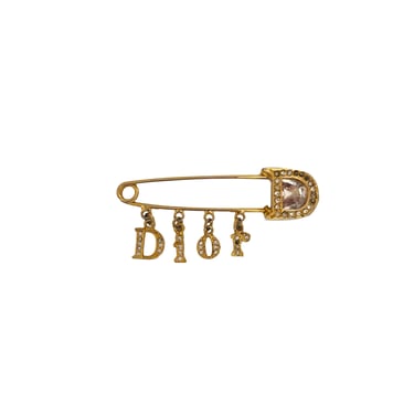 Dior Gold Rhinestone Pin