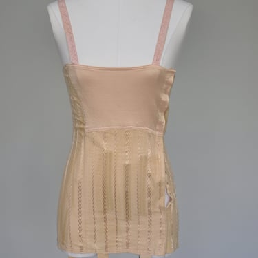 1920s 20s peach open bottom corselette girdle XS 