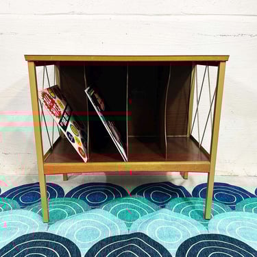 Vintage Lu Van Record LP Rack Table Stand Home Decor Industrial 1960s Vinyl Shelf Storage MCM Design 60s - DMV Local or uShip Delivery 