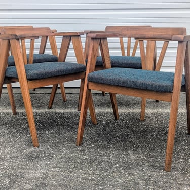 Vintage MCM Knoll Compass Style Dining Chairs - Set of 4 