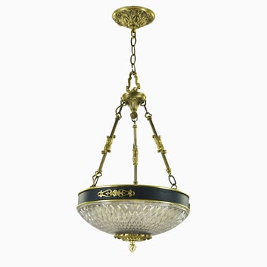 Waldorf Astoria 30.5 in. Empire Cut Glass Dish Pendant Light