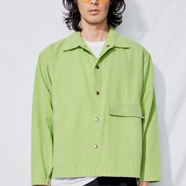 Green Overdye Denim Snap Shirtcoat