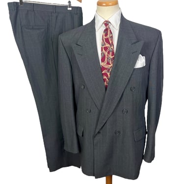 Vintage 80s Giorgio Armani Gray Crosshatch Wool Gabardine | The