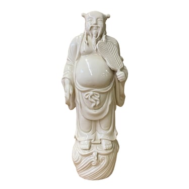 Chinese Off-white Porcelain Fat Old Man Dressing Figure ws2587E 