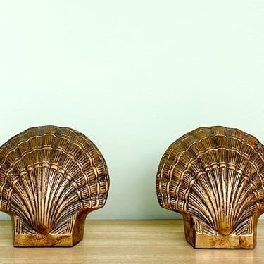 Pair of Brass Shell Bookends