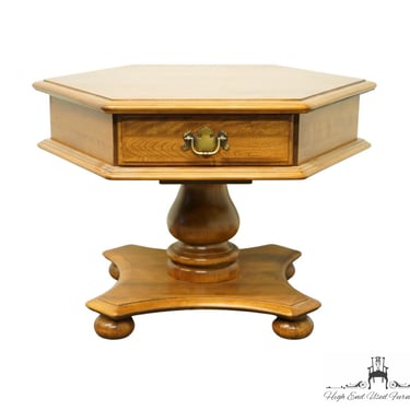ETHAN ALLEN Heirloom Nutmeg Maple Colonial Early American Hexagonal Accent End Table 10-8626 