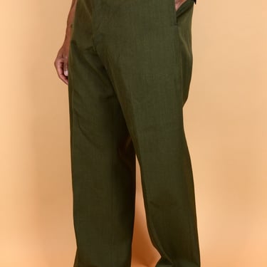 Vintage Wool Military Issue Army Utility Hunter Green Unisex Pants Trousers 33x31 30 31 32 33 34 