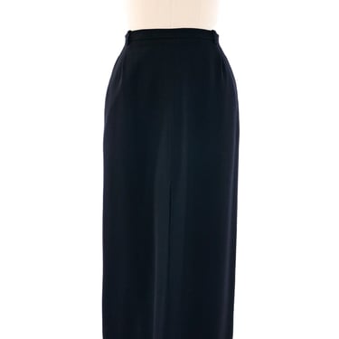 Yves Saint Laurent Black Wool Midi Skirt
