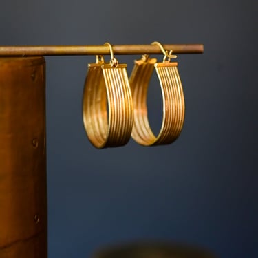 18K Gold Vermeil Ribbed Earrings