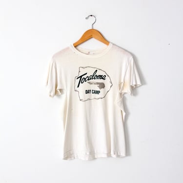 VINTAGE - 〜1990&#39;s Patrol Camp Staff Print Ringer T Vintage 80s Summer Camp Ringer T Shirt Soft & thin
